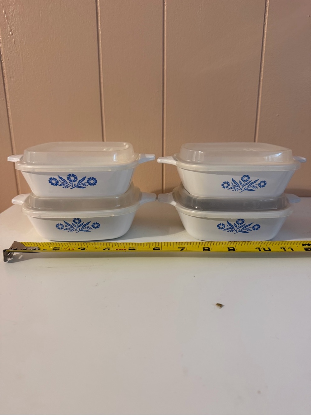 Corningware blue wildflower small 1 3/4 casserole containers with lids